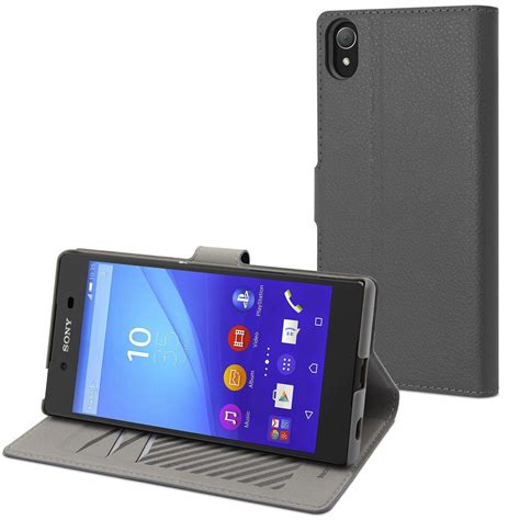 Muvit Etui Rabat Lat Ral Slim Folio Gris Made For Sony Xperia Z