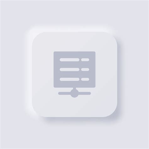 Server icon, White Neumorphism soft UI Design for Web design ...