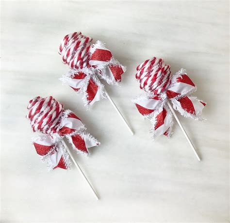 Faux Peppermint Candy Cane Lollipops Christmas Decorations For Etsy