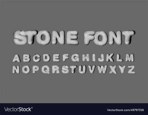 Stone alphabet Royalty Free Vector Image - VectorStock