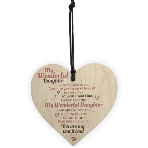 Wonderful Daughter Wooden Heart Sign Mum Daughter Plaque Special