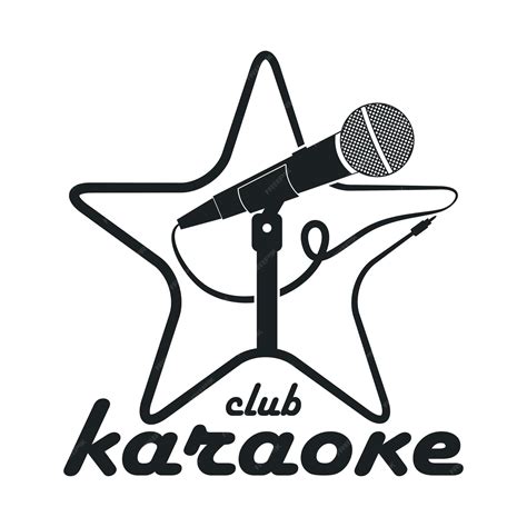 Premium Vector Karaoke Club Design Logo With Microphone On Stand And