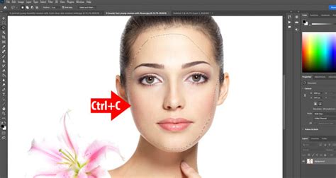 Instructions on how to combine faces in Photoshop