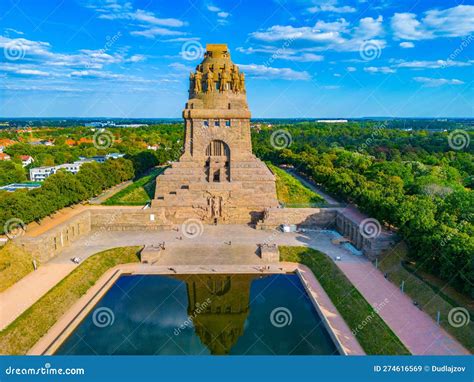 Monument To The Battle Of The Nations In German Town Leipzig Stock