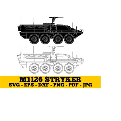 M1126 STRYKER Svg Eps Dxf Png Stryker Armor Vehicl Inspire