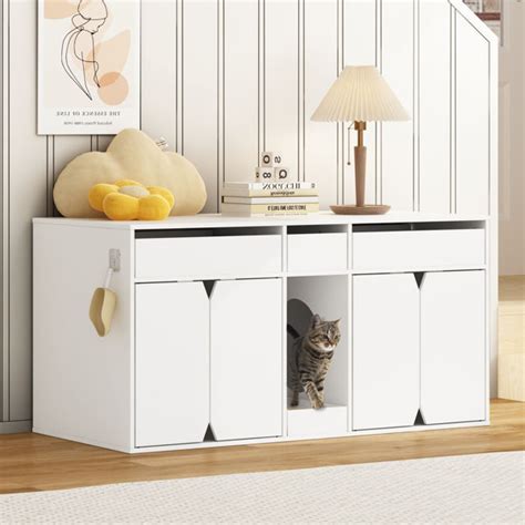 Tucker Murphy Pet Stackable Cat Litter Box Enclosure With Three