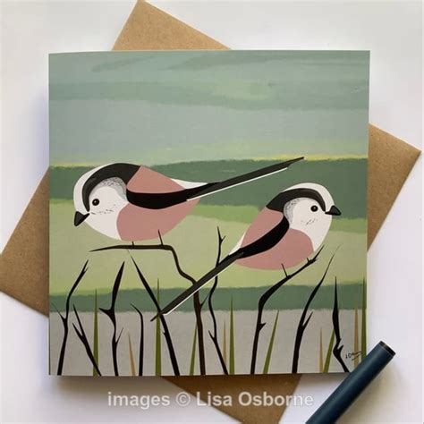 Long Tailed Tits Greetings Card Folksy