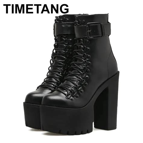 Botas De Tac N Alto Para Mujer Botines De Plataforma Estilo Punk G Tico