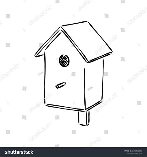 Hand Drawn Nesting Boxes Doodle Birdhouse Stock Vector Royalty Free