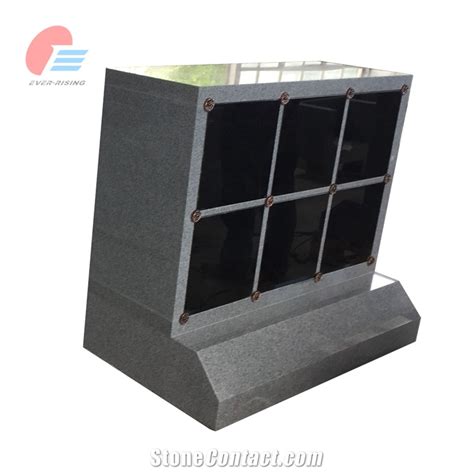 Niche G Light Grey Granite Columbarium With Black Doors From China