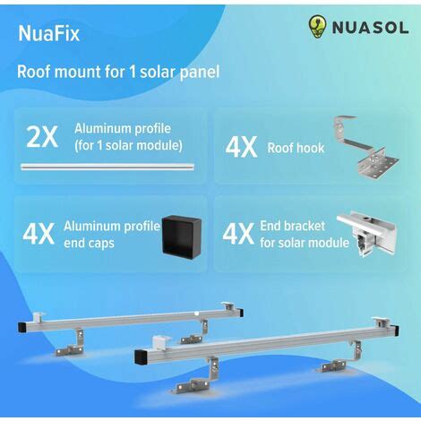 Nuasol Staffa Per Pannello Solare Fotovoltaico Er Set Di Montaggio