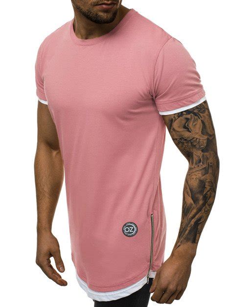 Camiseta De Hombre Rosa Claro OZONEE O 1261 OZONEE