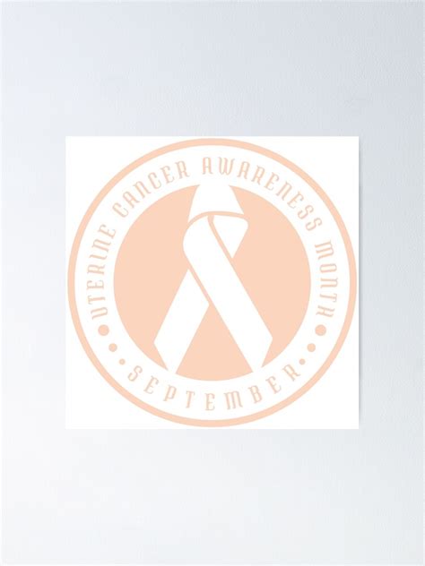 Uterine Cancer Awareness Month September Peach Ribbon Design For Social Awareness Worldwide