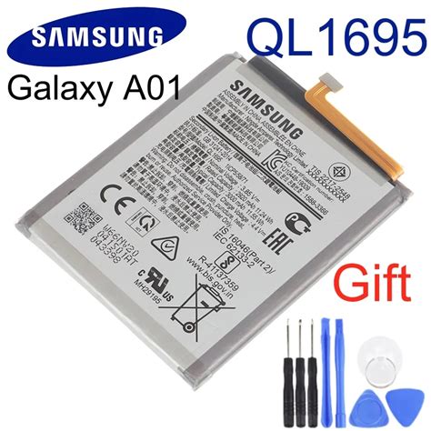 Ql1695 원래 교체 전화 타자 삼성 갤럭시 A01 3000mah 정품 배터리 대용량 무료 도구휴대폰 배터리 Aliexpress