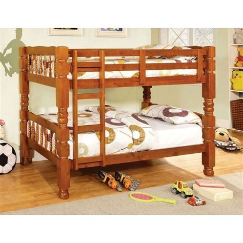 Carolina Twin Over Twin Bunk Bed Oak By Furniture Of America