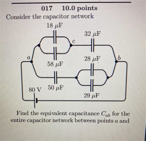 Solved Consider The Capacitor Network Find The Equivalent Chegg