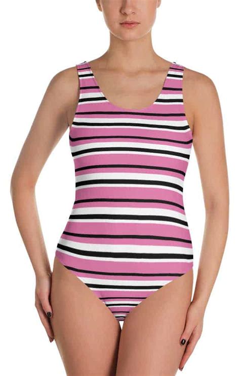 Sexy Stripe One Piece Striped Bathing Suit Designed By Squeaky Chimp