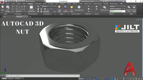 AutoCAD 3D Modeling Design 6 Nut YouTube