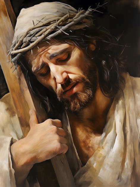 Premium Ai Image Jesus Christ Carrying The Cross Of Suffering