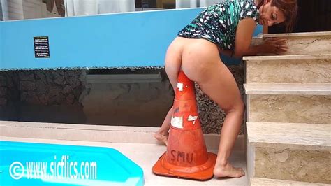 Latin Whore Fucks Massive Road Cone In Her Ass Xhamster