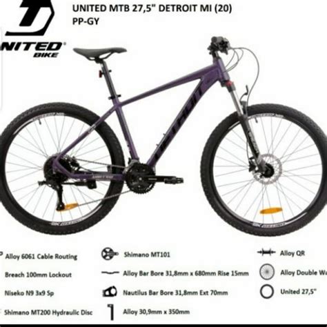 Jual Sepeda Mtb United Detroit Mi Rem Hidrolik Shopee Indonesia