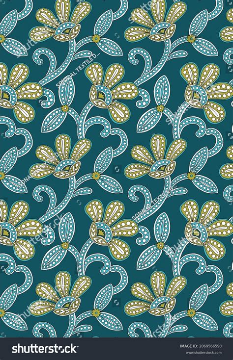 Textile Traditional Allover Pattern Design Print Stock Illustration