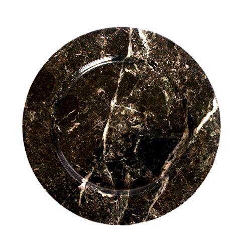 Plate Black Zebra Marble Natural Aura House