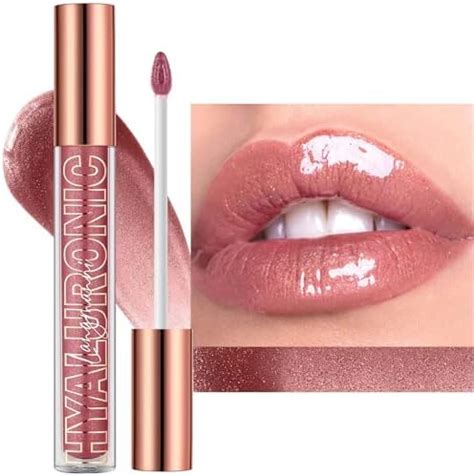 Amazon Nude Brown Lip Gloss Plumping Glitter Lip Gloss For Girls Women Lip Plumping Tinted