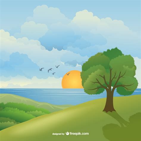 Hermoso paisaje natural | Vector Gratis