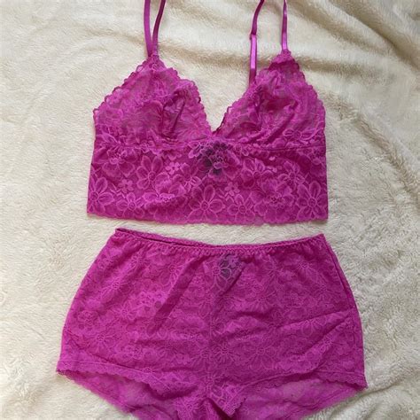 Nwot Victorias Secret Lace Bralette And Panty Depop