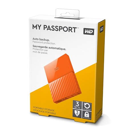 2to Rouge Wd My Passport Disque Dur Externe Portable Usb 3 0 Avec