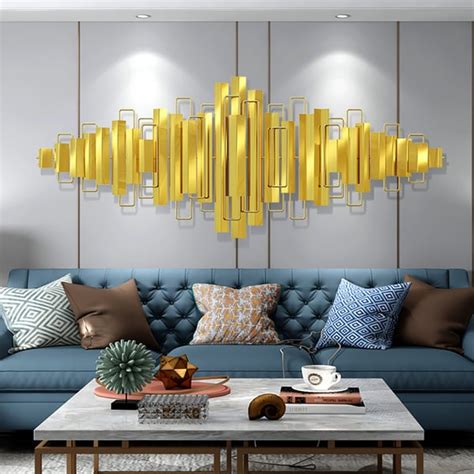 D Luxury Geometric Metal Wall Decor With Overlapping Patterns Homary