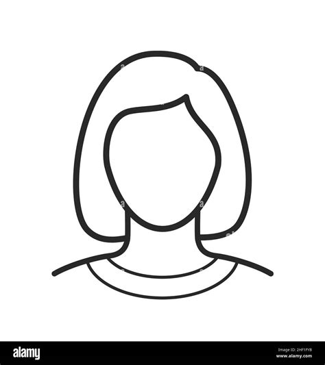 simple human female woman lady girl head outline line drawing ...