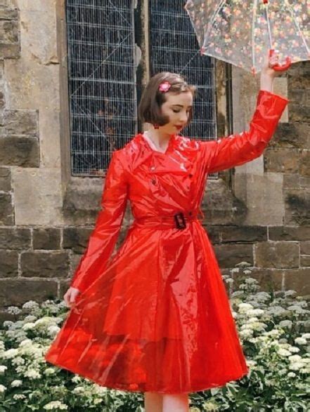 Pin By Bernd Harzer On Vinyl Rainwear Fashion Red Raincoat Rain Wear