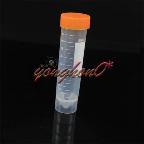 10Pcs Plastic 50ml Centrifuge Tube Pipe Vial Lab Test Container With 4