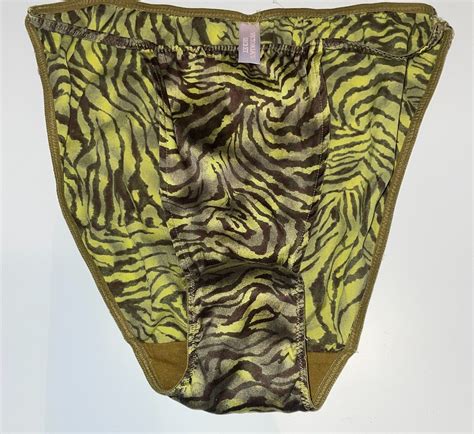 Vtg Victoria S Secret String Bikini Panty Silk Blend Gem