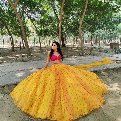 Nafisha Printed Organza Lehenga Amaltas Couture