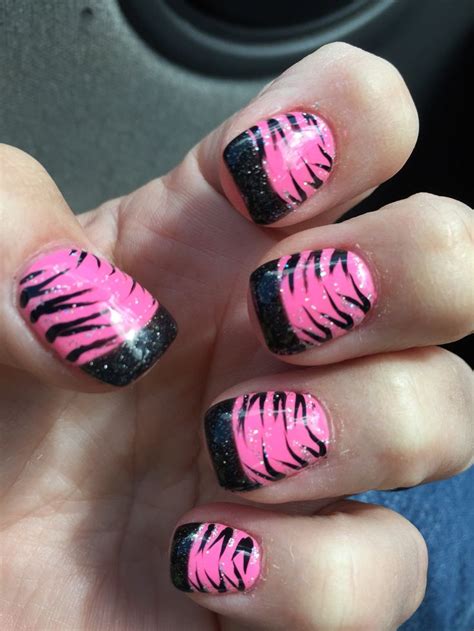 Pink Zebra Nails | Zebra nails, Hot pink nails, Zebra nail designs