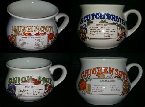 Vintage Recipe Soup Mugs Banana Breads