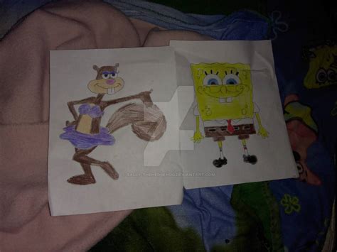 my drawing of SpongeBob and Sandy by Sally-thehedgehog on DeviantArt