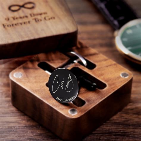 Metal Cufflinks Engraved Box Optional Custom Wedding Day Cuff Links