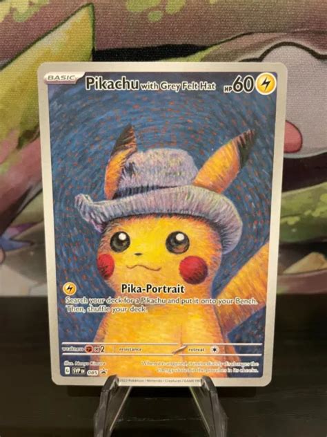 2023 POKEMON PIKACHU With Grey Felt Hat Van Gogh Museum Promo 085 Near