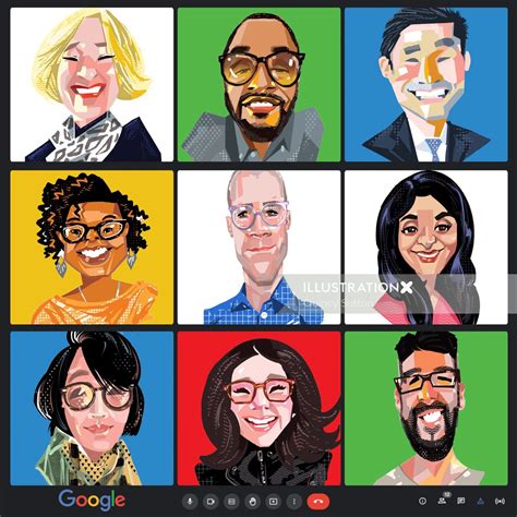 Google Meet Portraits for Google | Illustration by Quincy Sutton