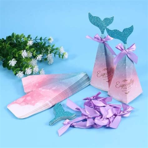 50 PCS Crteative Sirène Bonbons Boîtes Triangle Pyramide Mariage