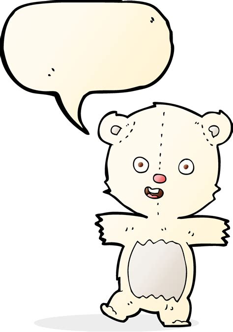 Cartoon Cute Polar Bear Cub With Speech Bubble 12315294 Vector Art At