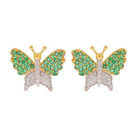 Flutter Butterfly Diamond Stud Earrings