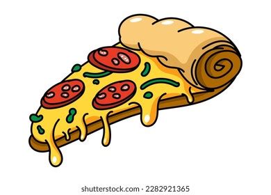 Slice Pizza Cartoon Pizza Illustration Isolated Stock Vector Royalty