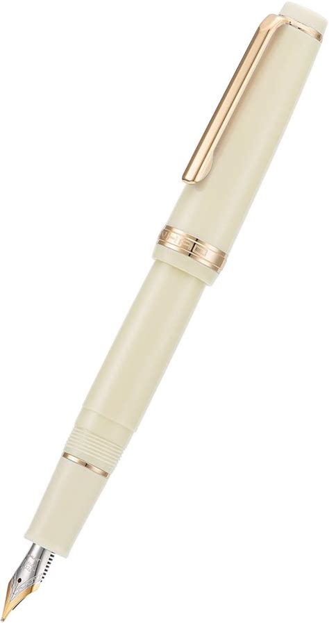 Jinhao 82 Pluma estilográfica de acrílico blanco marfil punta