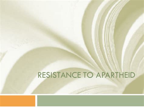 Resistance to Apartheid -Detailed | Teaching Resources