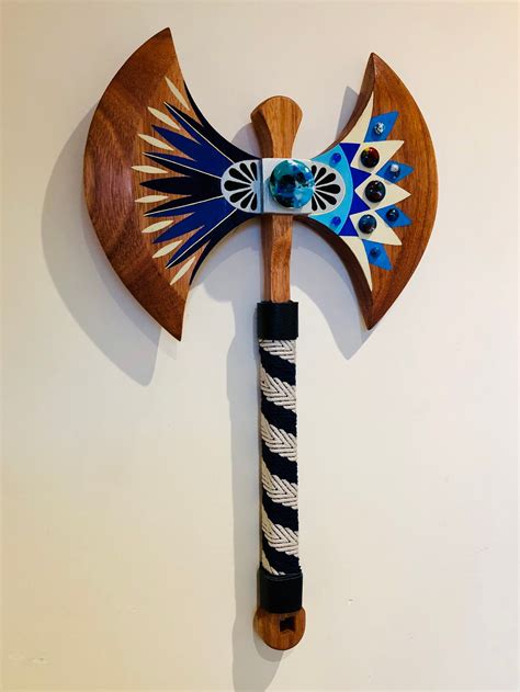 Wooden Axe Wall Hanging Axe Decoration Labrys Axe Axe Etsy